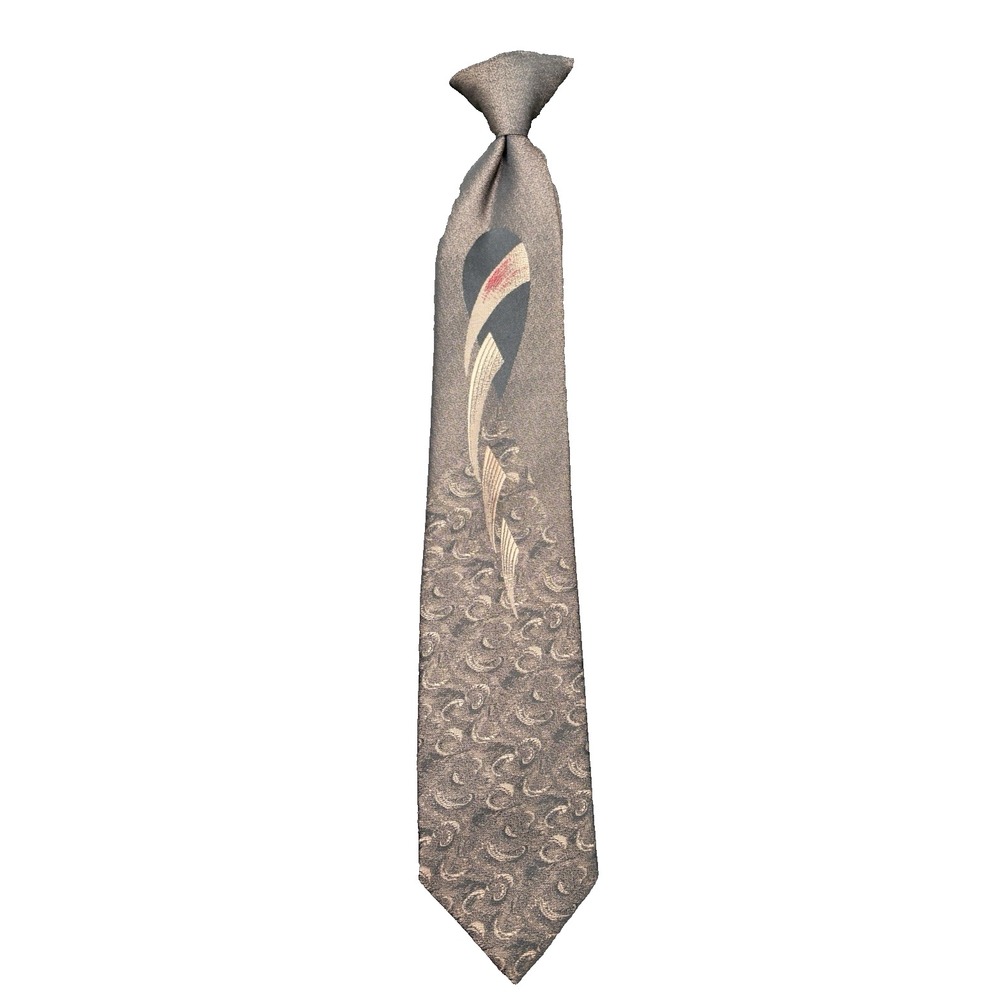 Vtg Starcy Men's Tie British Cravats of Distinction Clip on Geometric Tie GUC